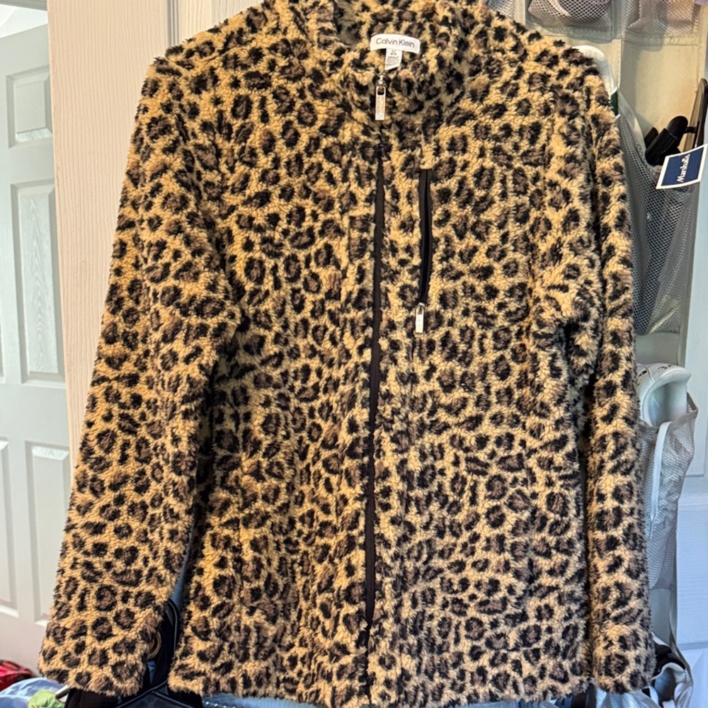Calvin Klein Animal Print Fleece Jacket